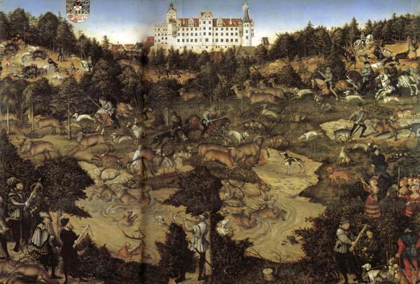 Lucas Cranach AHunt in Honor of Charles V at Torgau Castle